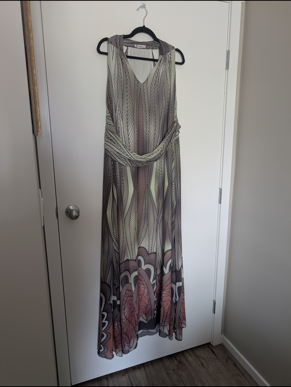 Confession Printed Maxi Dress in Green and Pink